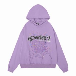 Sp5der Acai Hoodie Purple