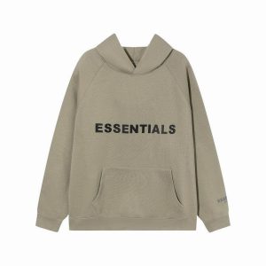 Fear Of God Essentials Pullover Hoodie Applique Logo Taupe
