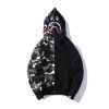 BAPE Space Camo Shark WGM Full-Zip Spliced Hoodie Black