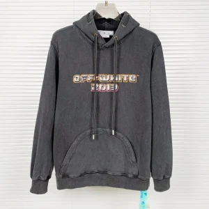 OFF WHITE New style washed hooded sweatshirt
