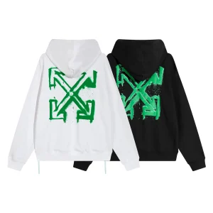 OFF WHITE green spray paint Hoodie
