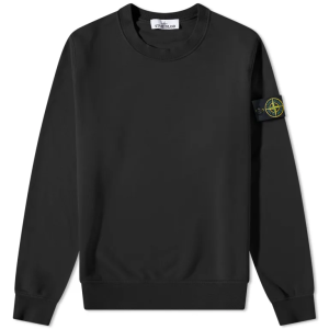STONE ISLAN* GARMENT DYED CREW NECK SWEAT Black