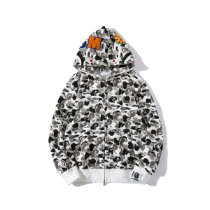 BAPE ABC Camo Double Shark Full Zip Hoodie 'Grey'
