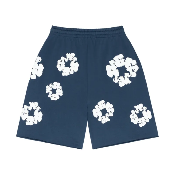 Denim Tears The Cotton Wreath Shorts Navy - Image 3