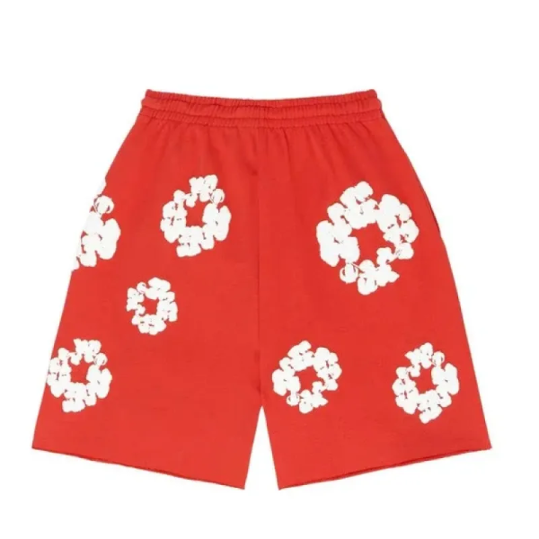 Denim Tears The Cotton Wreath Shorts Red - Image 3