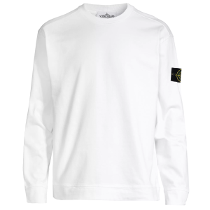 STONE ISLAN* GARMENT DYED CREW NECK SWEAT White