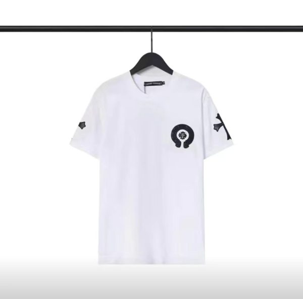 Chrome Hearts Sanskrit Letters Cross T-Shirt Black and white - Image 3