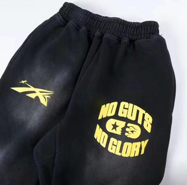 Hellstar No Guts No Glory Flare Bottom Sweatpants Midnight Dye Black - Image 3