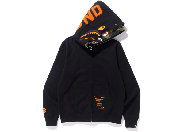 BAPE x Undefeated Double Shark Full Zip Hoodie Black - Image 2