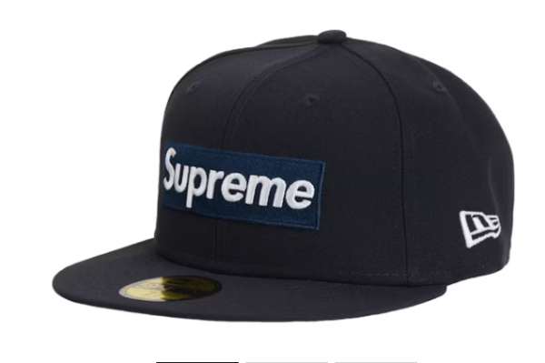 Supreme MLB Teams New York Box Logo New Era 59Fifty Fitted Cap Navy