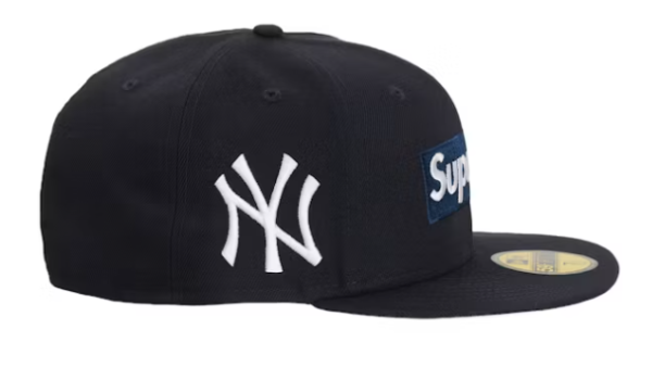 Supreme MLB Teams New York Box Logo New Era 59Fifty Fitted Cap Navy - Image 2