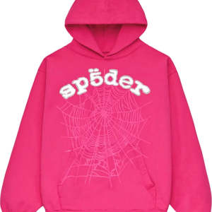 Sp5der Legacy Hoodie Pink and white