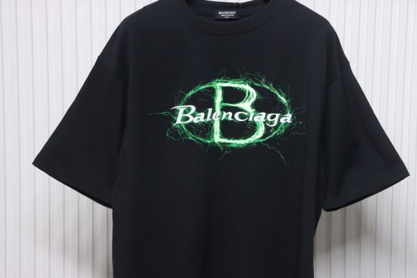 Balenciaga 25ss Printed Short Sleeve Black - Image 4