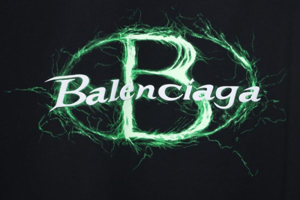 Balenciaga 25ss Printed Short Sleeve Black - Image 3