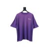 Balenciaga 25ss washed cola embroidery fried color hole short-sleeved T-shirt purple