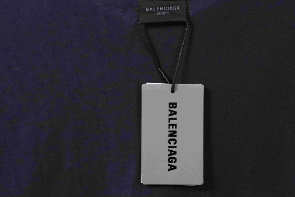 Balenciaga Blurred Coke Printed Short Sleeve Navy - Image 4