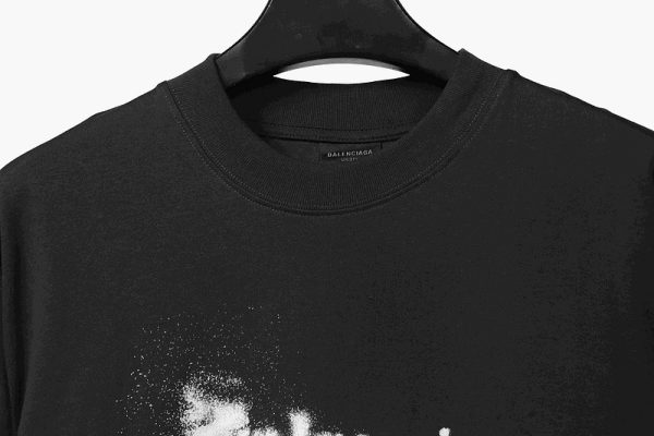Balenciaga Blurred Coke Printed Short Sleeve Navy - Image 12