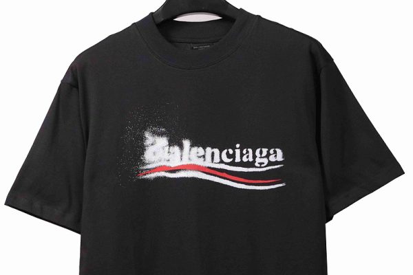 Balenciaga Blurred Coke Printed Short Sleeve Navy - Image 11