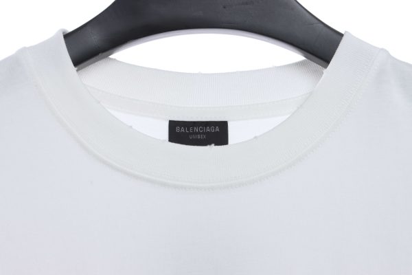 Balenciaga embroidered letters distressed short-sleeve white - Image 5