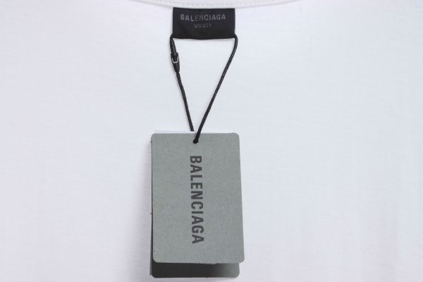 Balenciaga embroidered letters distressed short-sleeve white - Image 4