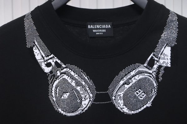 Balenciaga Hot Diamond Earphone Short Sleeve Black - Image 4
