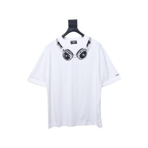 Balenciaga Hot Diamond Earphone Short Sleeve white