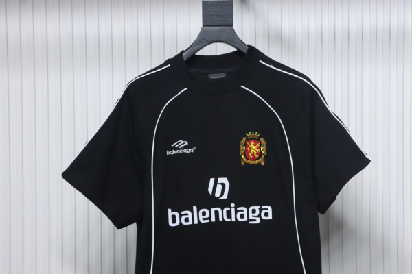 Balenciaga Lion Crest Soccer T-Shirt Black - Image 6