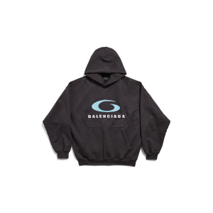 BALENCIAGA Men's Loop Sports Icon Hoodie Medium Fit in Black