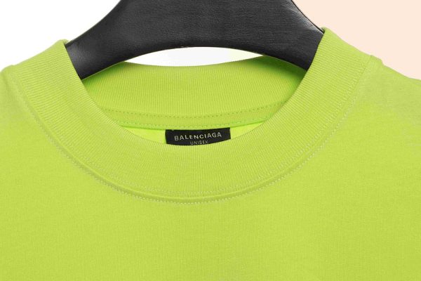 Balenciaga Overlapping LOGO Short Sleeve Green - Image 7