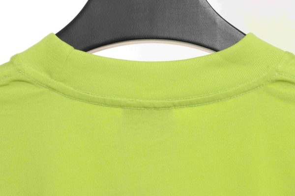 Balenciaga Overlapping LOGO Short Sleeve Green - Image 4