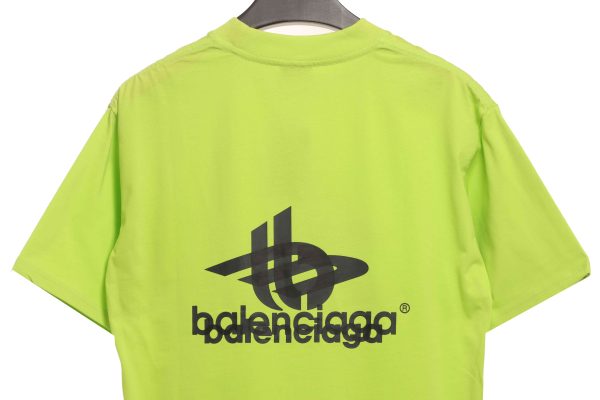 Balenciaga Overlapping LOGO Short Sleeve Green - Image 5