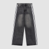 Balenciaga X Adidas Wide-Leg Jeans With Three Stripes On The Side Webbing Black