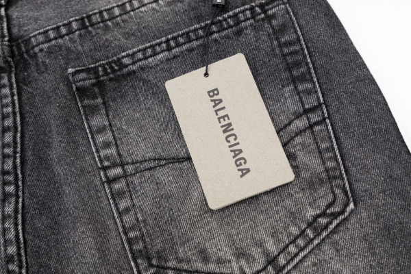Balenciaga X Adidas Wide-Leg Jeans With Three Stripes On The Side Webbing Black - Image 9