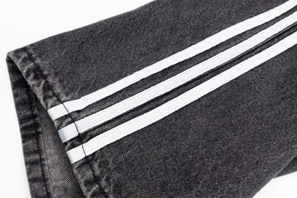 Balenciaga X Adidas Wide-Leg Jeans With Three Stripes On The Side Webbing Black - Image 8