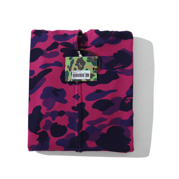 BAPE Color Camo Shark Zip Hoodie Purple 4580793338444 - Image 4