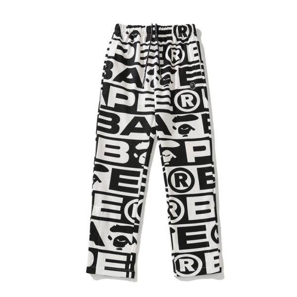 BAPE FW23 full-print letter series shark loose version trousers and sweatpants - Image 3