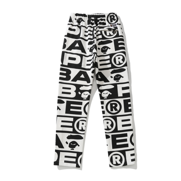 BAPE FW23 full-print letter series shark loose version trousers and sweatpants - Image 2