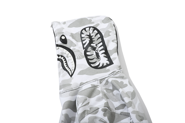 BAPE skull dark black and white color matching Hoodie - Image 4