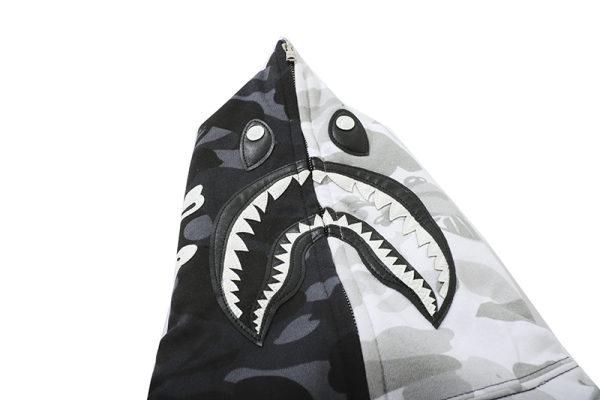 BAPE skull dark black and white color matching Hoodie - Image 6