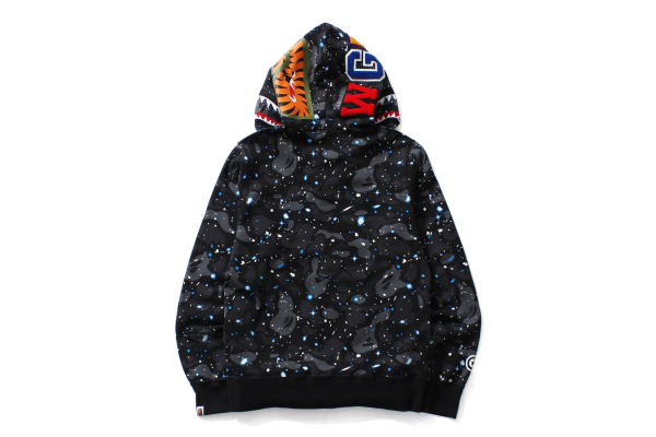BAPE Space Camo Shark WGM Full-Zip Hoodie Black - Image 2