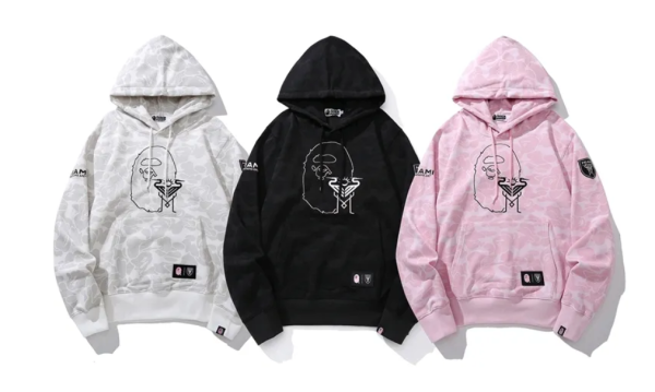 BAPE x Inter Miami CF Camo Pullover Hoodie Pink