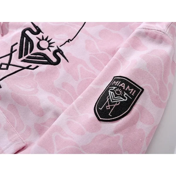 BAPE x Inter Miami CF Camo Pullover Hoodie Pink - Image 9