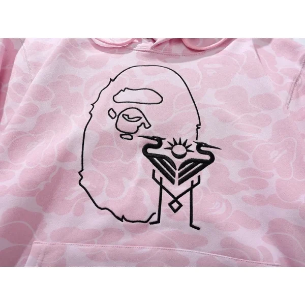 BAPE x Inter Miami CF Camo Pullover Hoodie Pink - Image 11