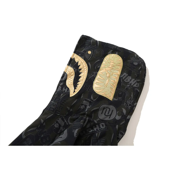 BAPE x NBHD Skull Black And Gold Hoodie - Image 7