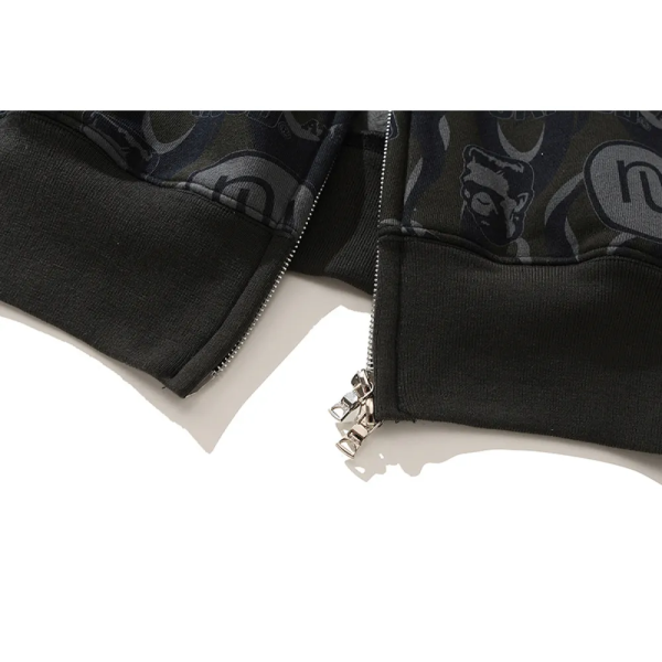 BAPE x NBHD Skull Black And Gold Hoodie - Image 9