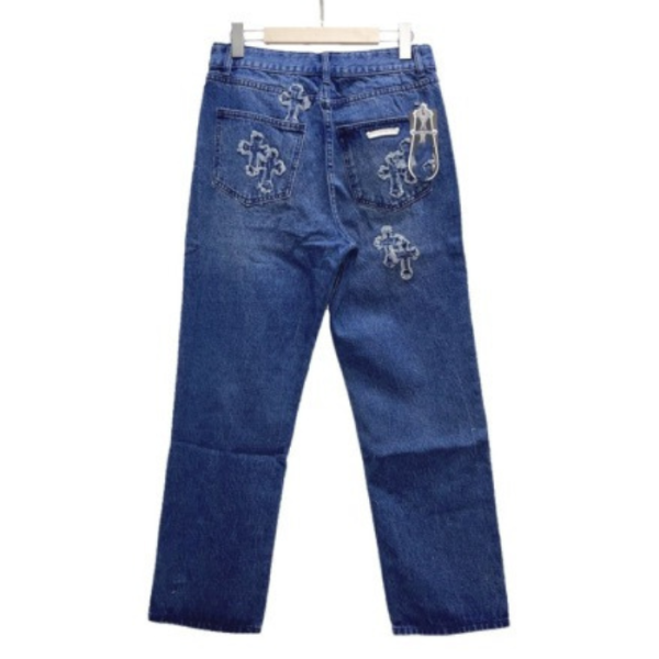 Chrome Heart Zipper Jeans - Image 2