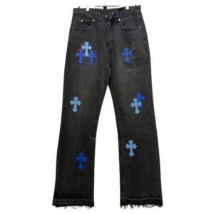 Chrome Hearts Black and Blue Cross Jeans
