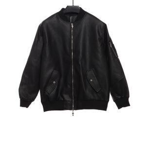 Chrome Hearts Black Silver Dagger Leather Jacket