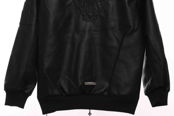 Chrome Hearts Black Silver Dagger Leather Jacket - Image 8
