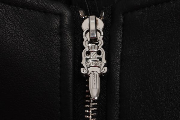 Chrome Hearts Black Silver Dagger Leather Jacket - Image 13